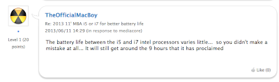 macbook air 2013 i5 i7 バッテリーの保ち