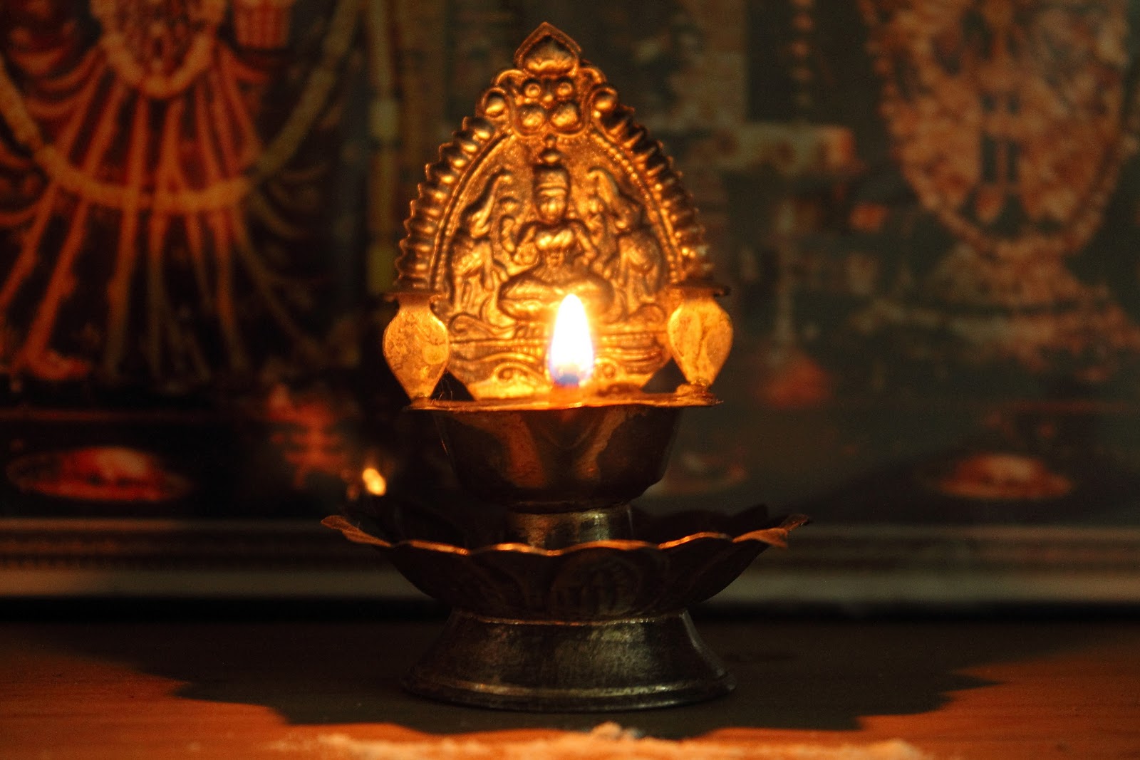 The Eternal Voyage What relevance does the customary Lighting of the lamp in the Puja Room have