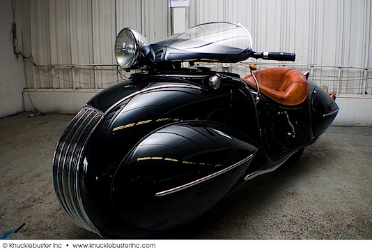 Orley Raymond Courtney's streamlined Henderson KJ motorcycle Orley Raymond Courtney's streamlined Henderson KJ motorcycle