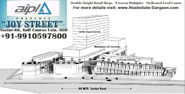 AIPL Joy Street Gurgaon, New launch commercial sec 66 gurgaon, upcoming high street market gurgaon, new launch high street market gurgaon, new launch sector 66 gurgaon, new commercial on golf course extn gurgaon, golf course extn sector 66 commercial project gurgaon