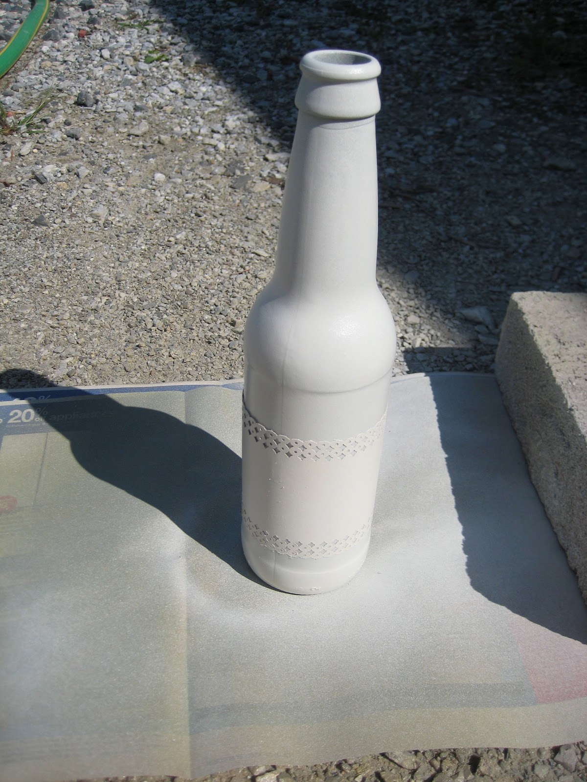 Cabin Fever Crafter layered spray painted {beer} bottle