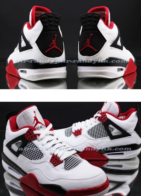white red jordans 4