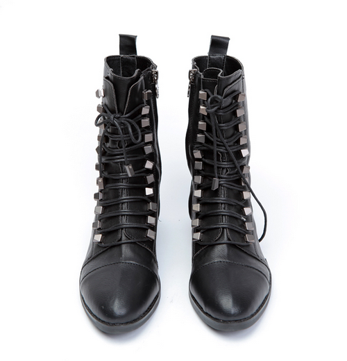 Stud Knot Lace Up Boots