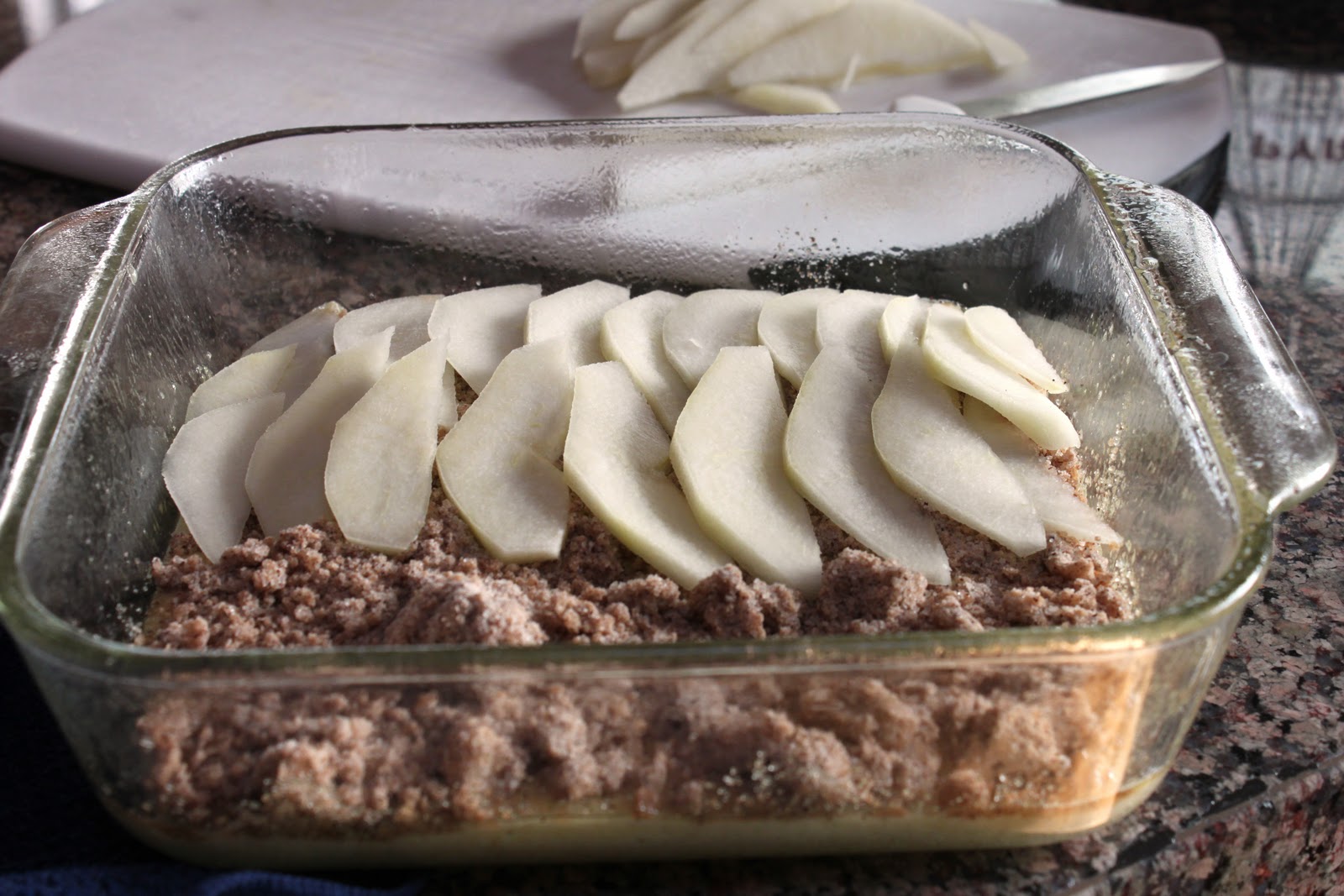 Trader Joe's coffee cake with pears