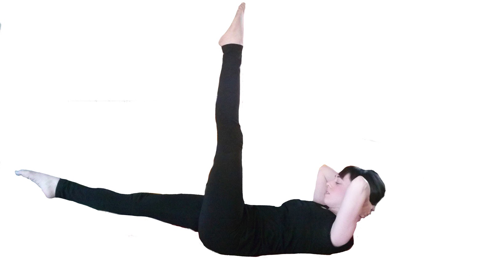 Exercise of the Day: Day 170- Single Straight Leg Stretch with Head  Supported by Hands