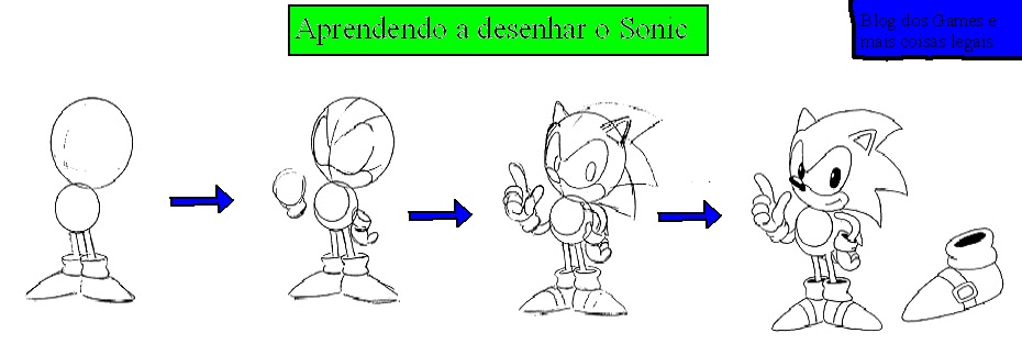 Como desenhar um Sonic fácil e rápido!! 