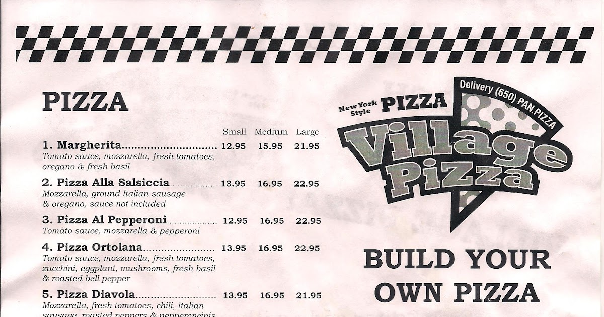 Village Pizza Village Pizza Menu
