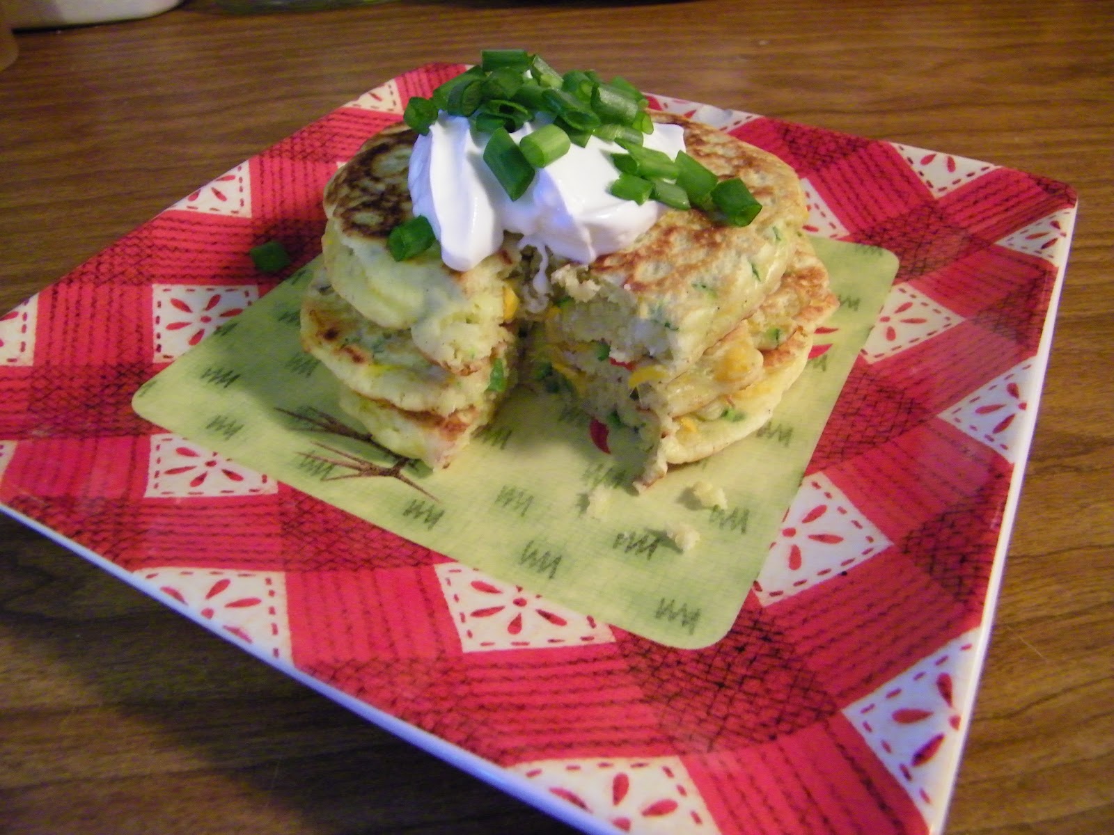 a Paisley Sunflower Zucchini and Yellow squash Breakfast cakes...AKA