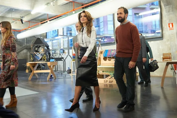 Queen Rania Abdullah of Jordan visits the Prado Media Lab cultural center