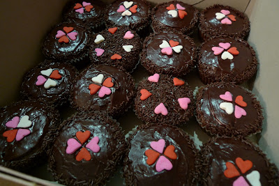 chocolate cupcakes with hearts