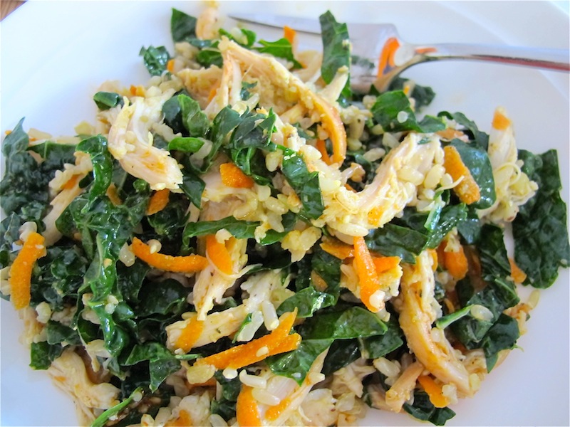 joeycake wilted kale asian chicken salad