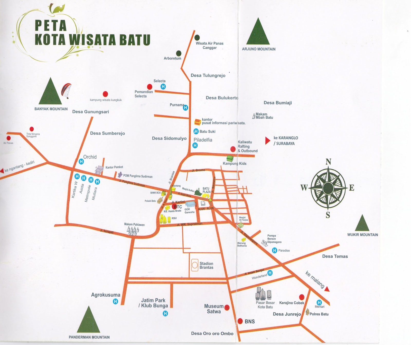 > Peta Lengkap Indonesia Peta Wisata Batu Malang