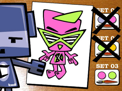 Did you work which paint set the Cubist Mascot should pick? Did you work which paint set the Cubist Mascot should pick?