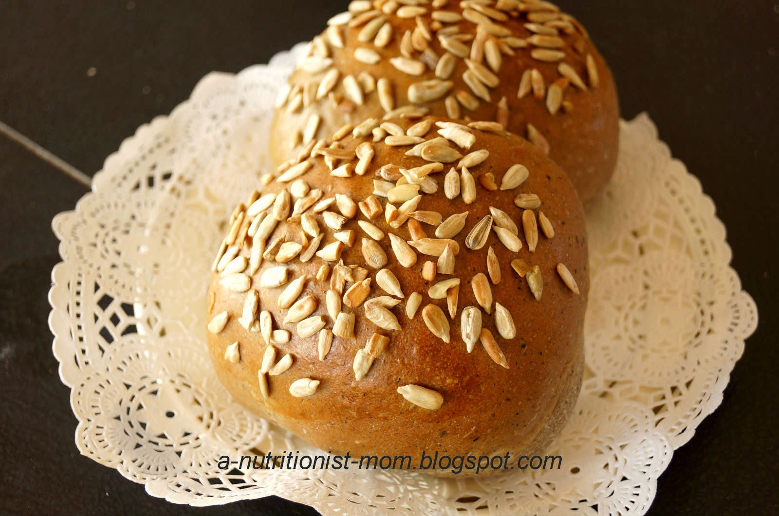 Journal of a nutritionist mom Black sesame bun with sunflower seeds