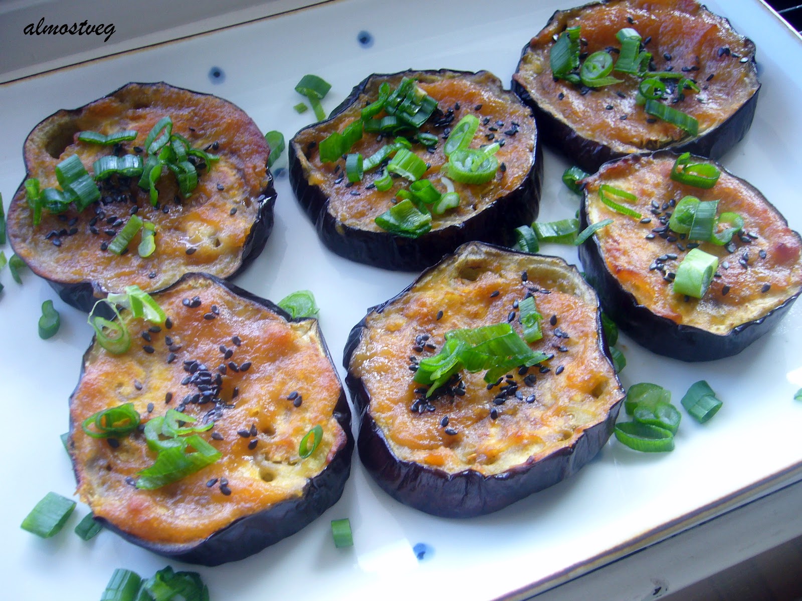 Roasted eggplants with miso paste