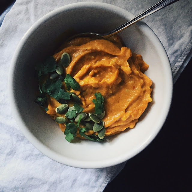 amour fou(d) butternut squash soup with coconut milk, miso, and lime.