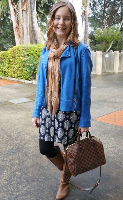 Away From Blue  Aussie Mum Style, Away From The Blue Jeans Rut: June Dress  Week Style Challenge - Summer Dresses in Winter With Leather Jackets, Skull  Scarves and Boots