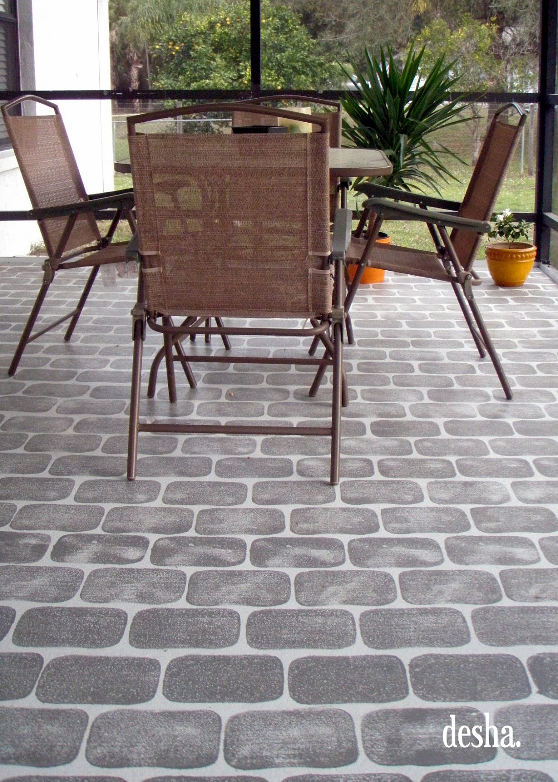 Desha Faux Brick Patio