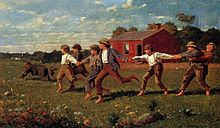 Snap the Whip , pintado por Winslow Homer en 1872