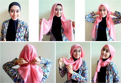 Tutorial hijab segi empat terbaru