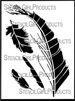 Feathers 9 Stencil 9" x 12"