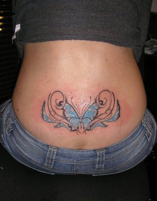 Butterfly Tattoos on Lower Back for Girls