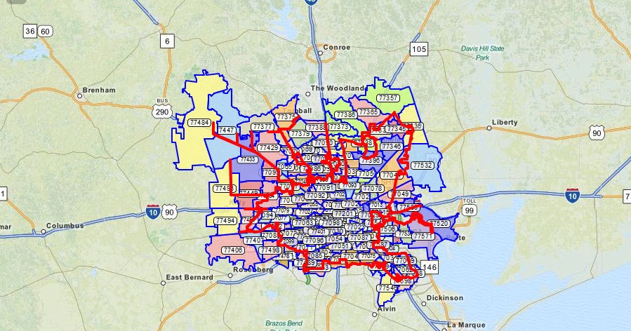 Houston Zip Code Map ~ Houston Apartments