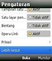 Pengaturan Koneksi Opera Mini 7