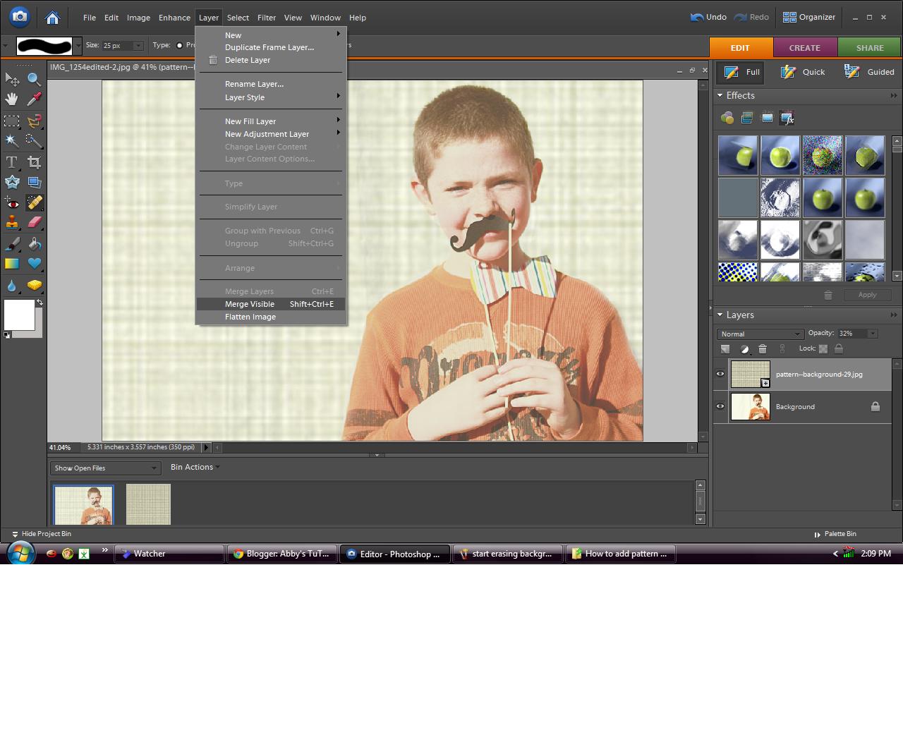 Photo Editing with Pattern Backgrounds