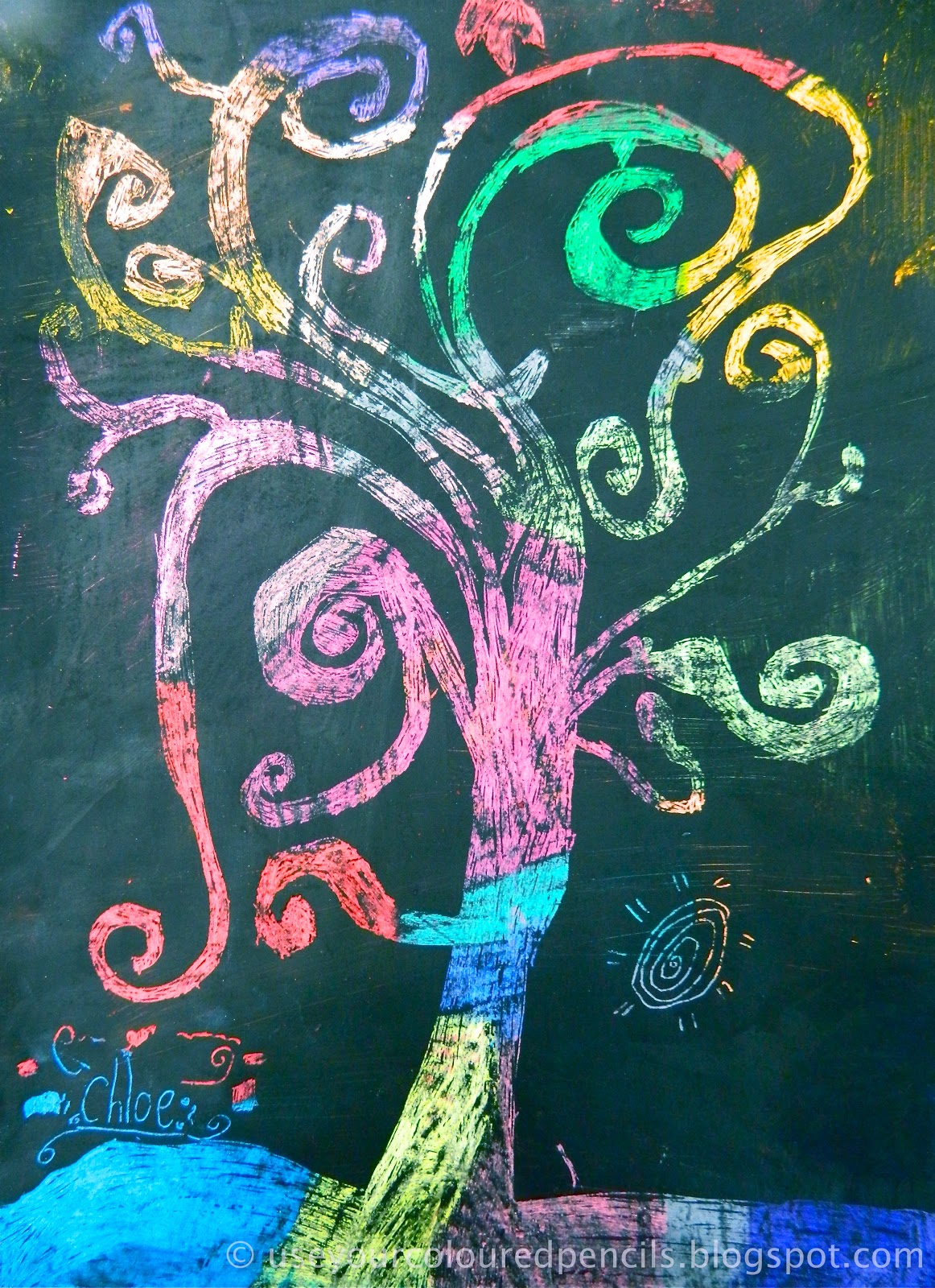 Use Your Coloured Pencils Klimt Scratch Art