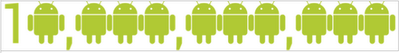 Viele Android-Symbole nebeneinander