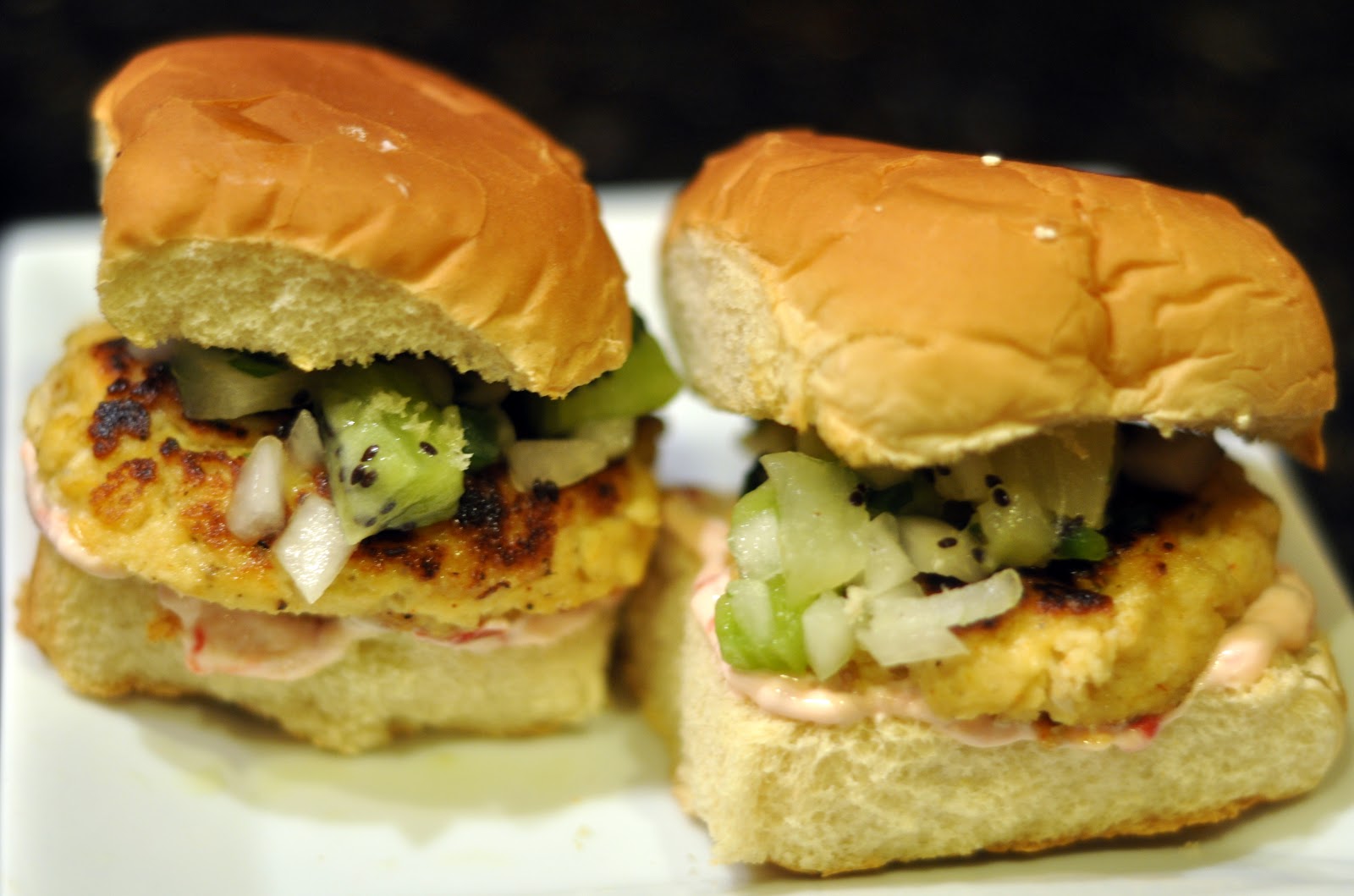 Party with Leah Crab Cake Sliders with Pineapple Kiwi Salsa
