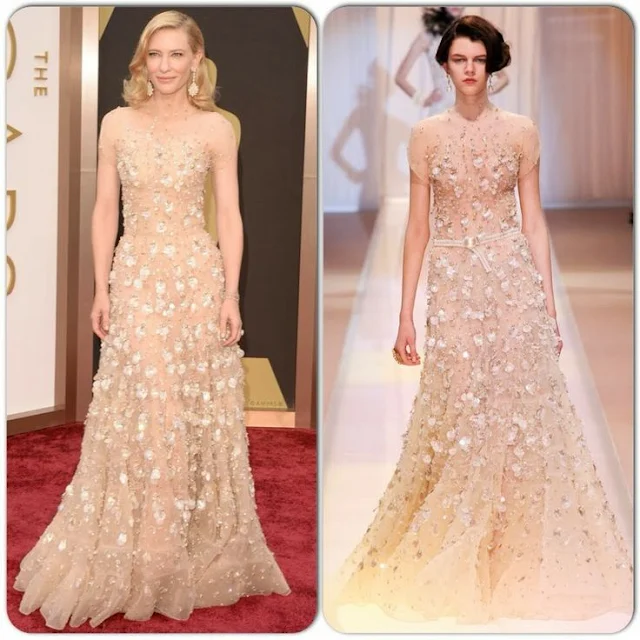 Oscars 2014: Cate Blanchett in Armani Privé | Opal and diamond Chopard earrings