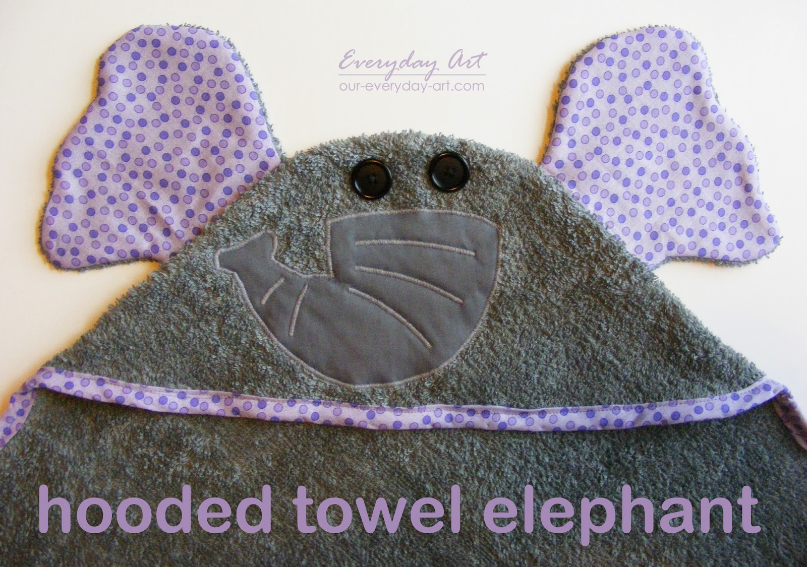 Everyday Art Elephant Hooded Towel