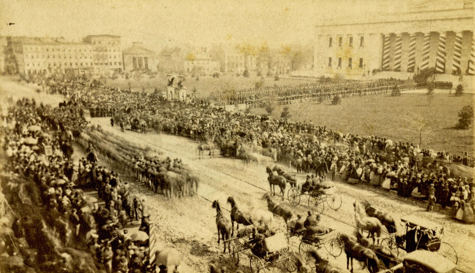 View of President Abraham Lincoln’s funeral procession in Columbus