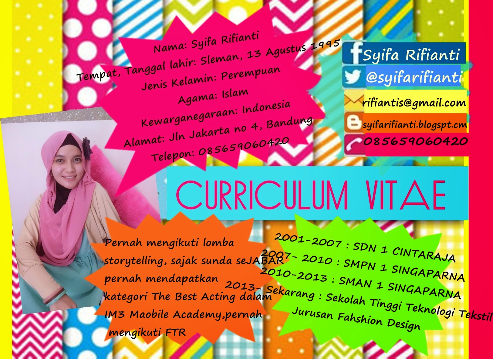 Contoh CV kreatif Syifa Rifianti Contoh CV kreatif Syifa Rifianti