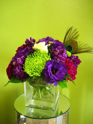 Bernardo's Flowers: Peacock Feather Wedding Centerpieces