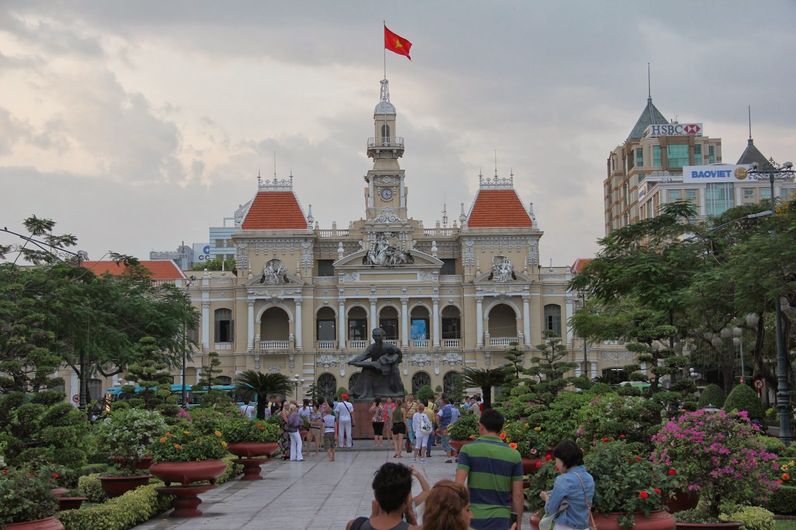 The French Colonial-style former City Hall of Saigon, built 1902-1908. The French Colonial-style former City Hall of Saigon, built 1902-1908.