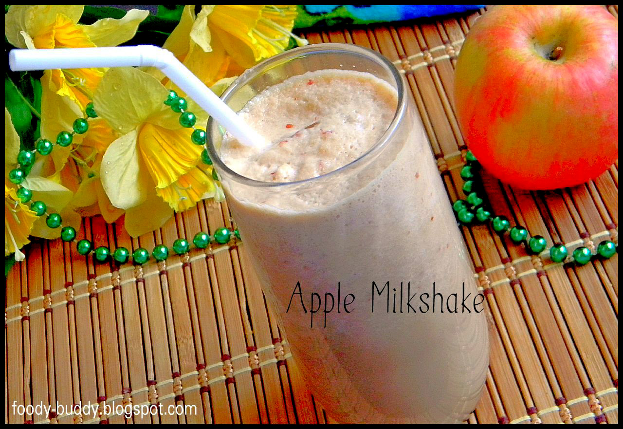 Foody Buddy Apple Milkshake Recipe How to make Apple Milkshake