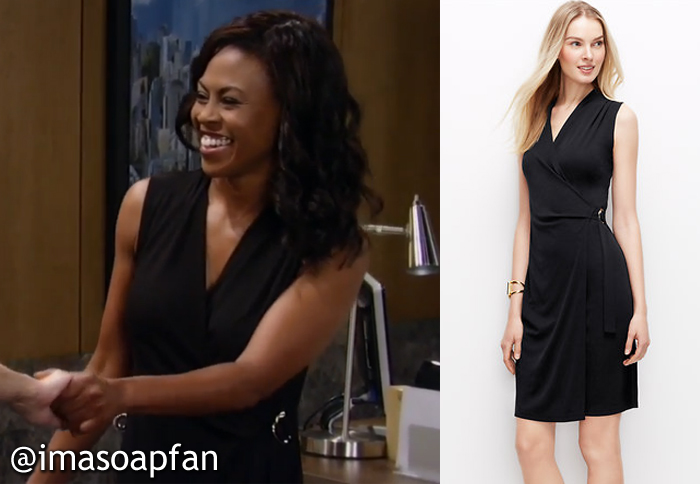 ann taylor black wrap dress