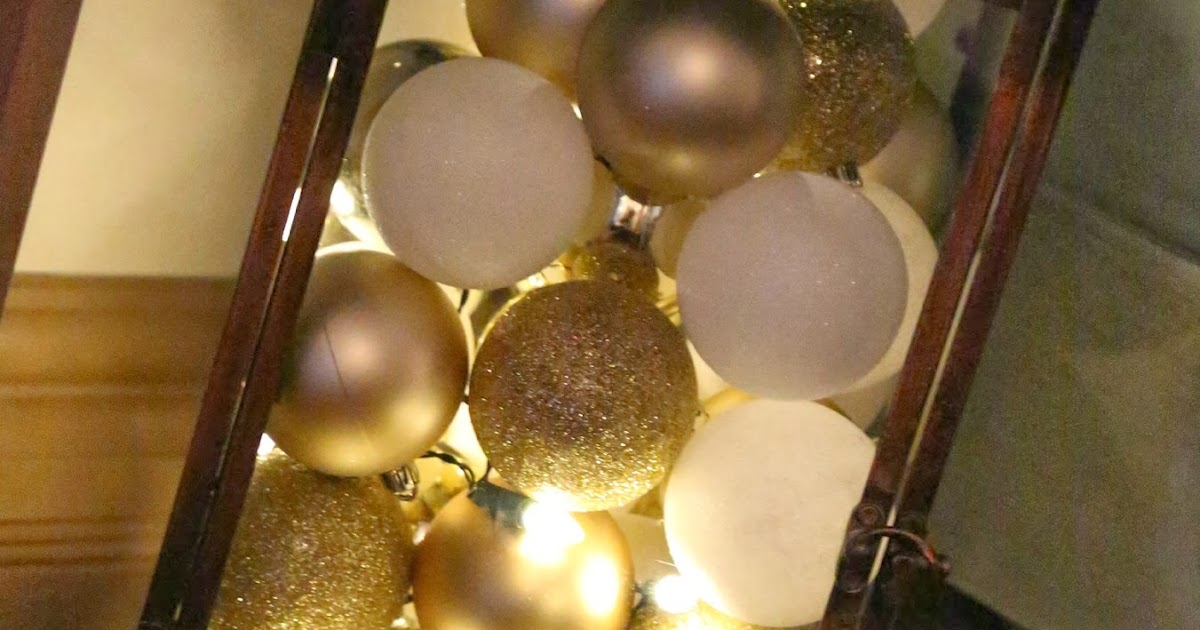Beaded decorations Someday Crafts: Ornament Filled Lantern with Christmas Lights