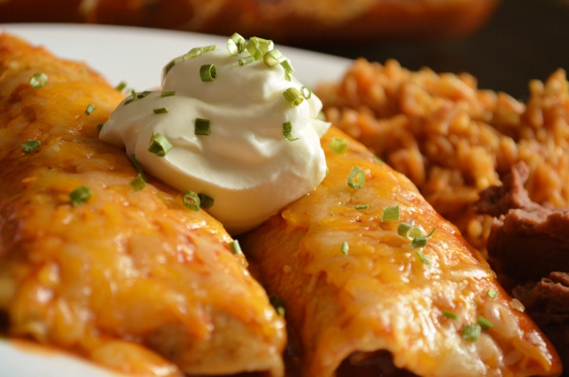 For the Love of Dessert Black Bean, Corn, & Chicken Enchiladas