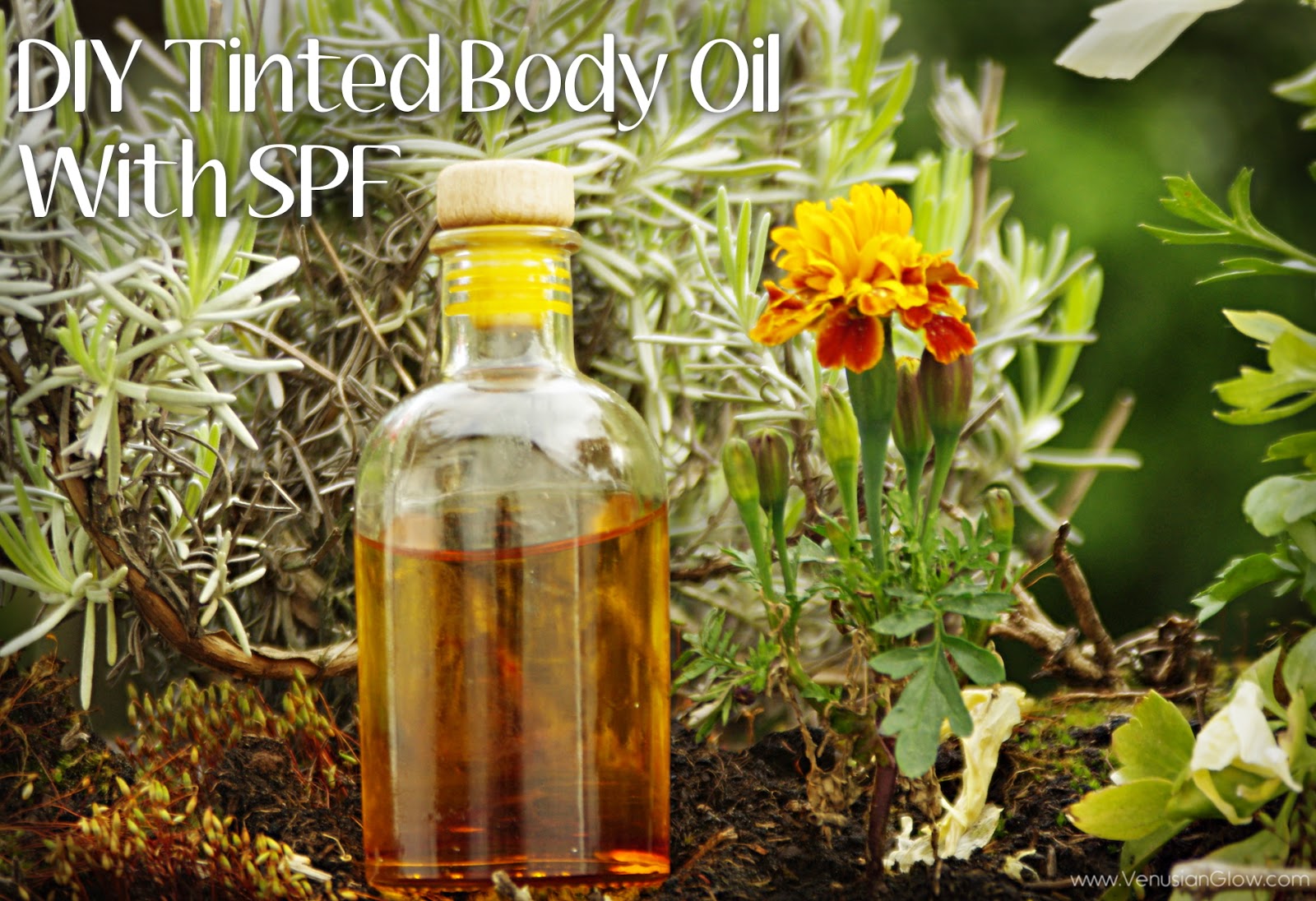 Sunshine Body Oil DIY Recipe For A Tinted Body Oil With SPF Venusian*Glow