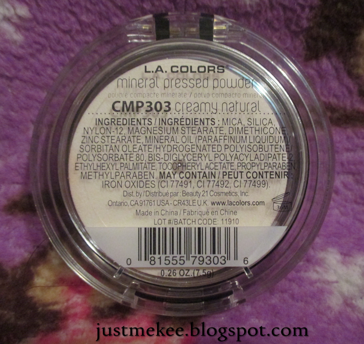 Just Me Kee L.A. Colors Mineral Pressed Powder Review.