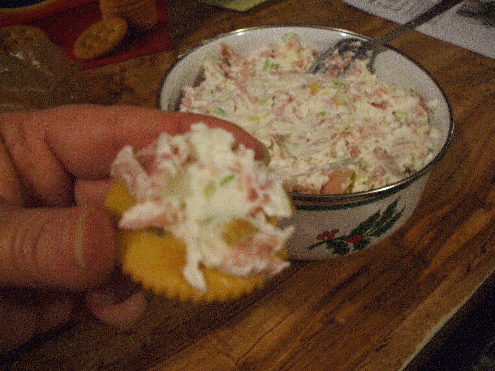 Gray Cardigan Easy Ham Dip