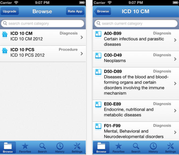 ICD-10 Lite App for iPhone and Android