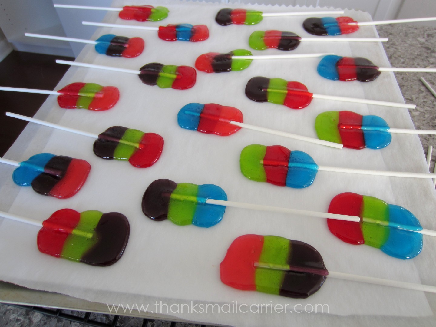 Thanks, Mail Carrier Homemade Jolly Rancher Lollipops {Recipe}