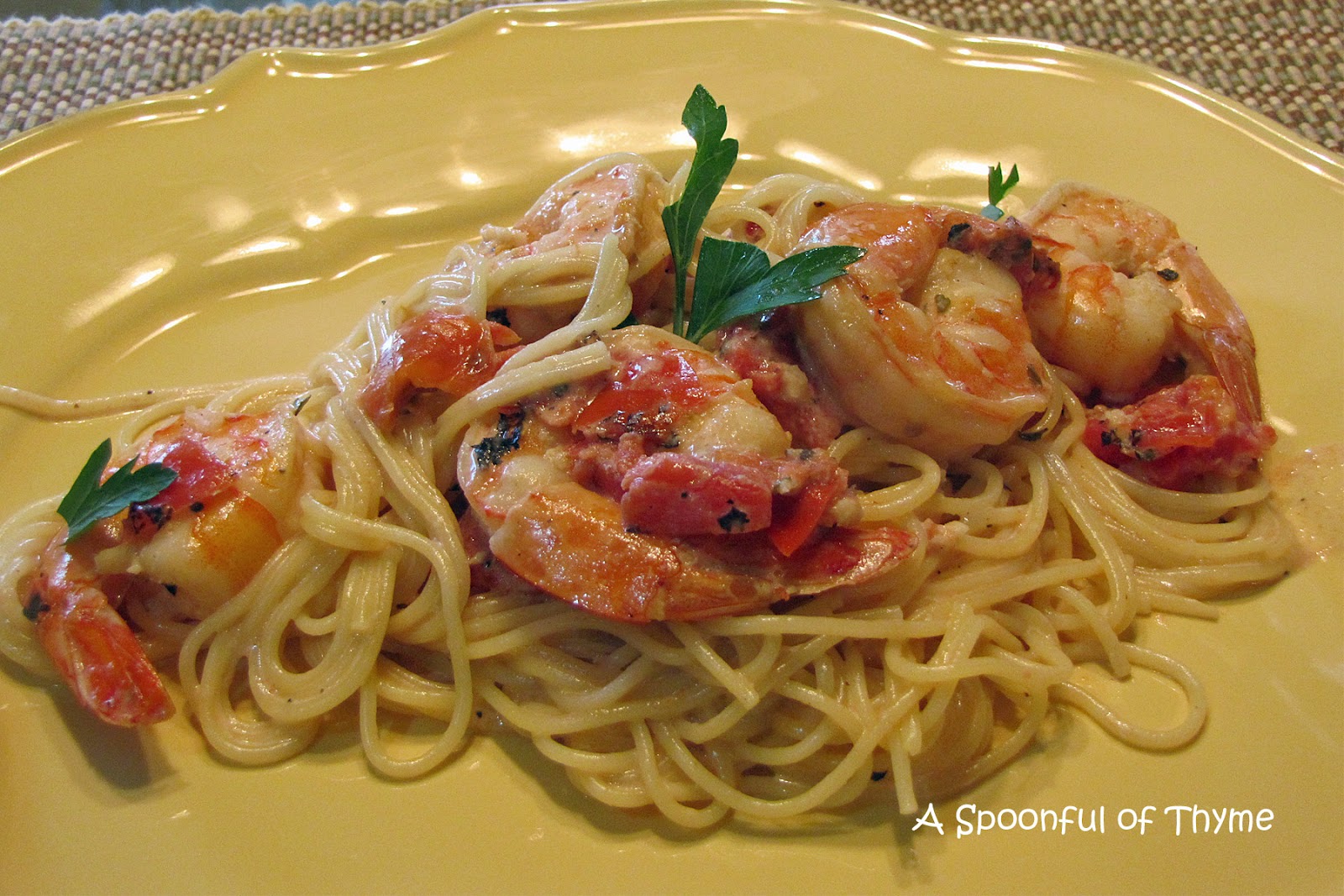 Capellini with Shrimp and Creamy Tomato Sauce