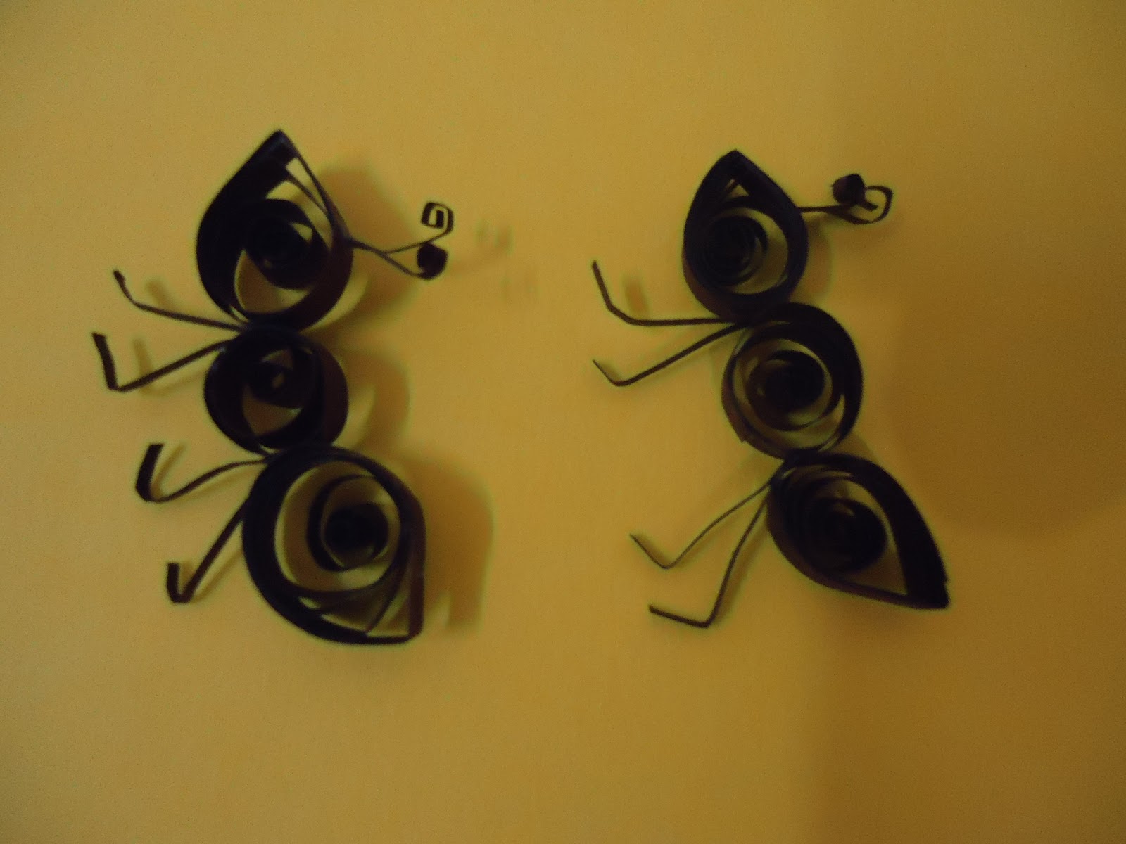 quilling creations bees,bettle bugs and ants