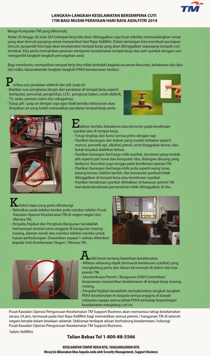 Langkah Langkah | langkah langkah keselamatan bersempena cuti 1tm bagi musim Langkah Langkah | langkah langkah keselamatan bersempena cuti 1tm bagi musim